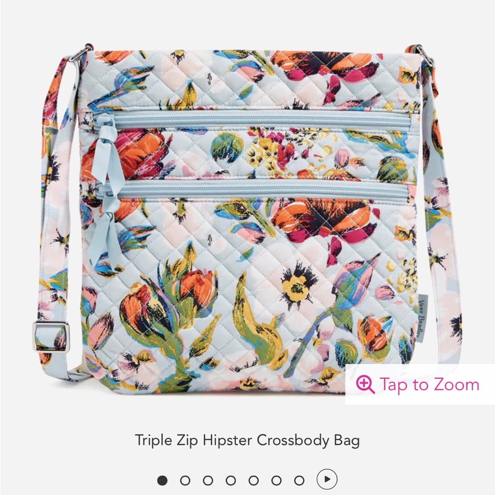 Brand new Vera Bradley triple zip hipster. Crossbody. NWT